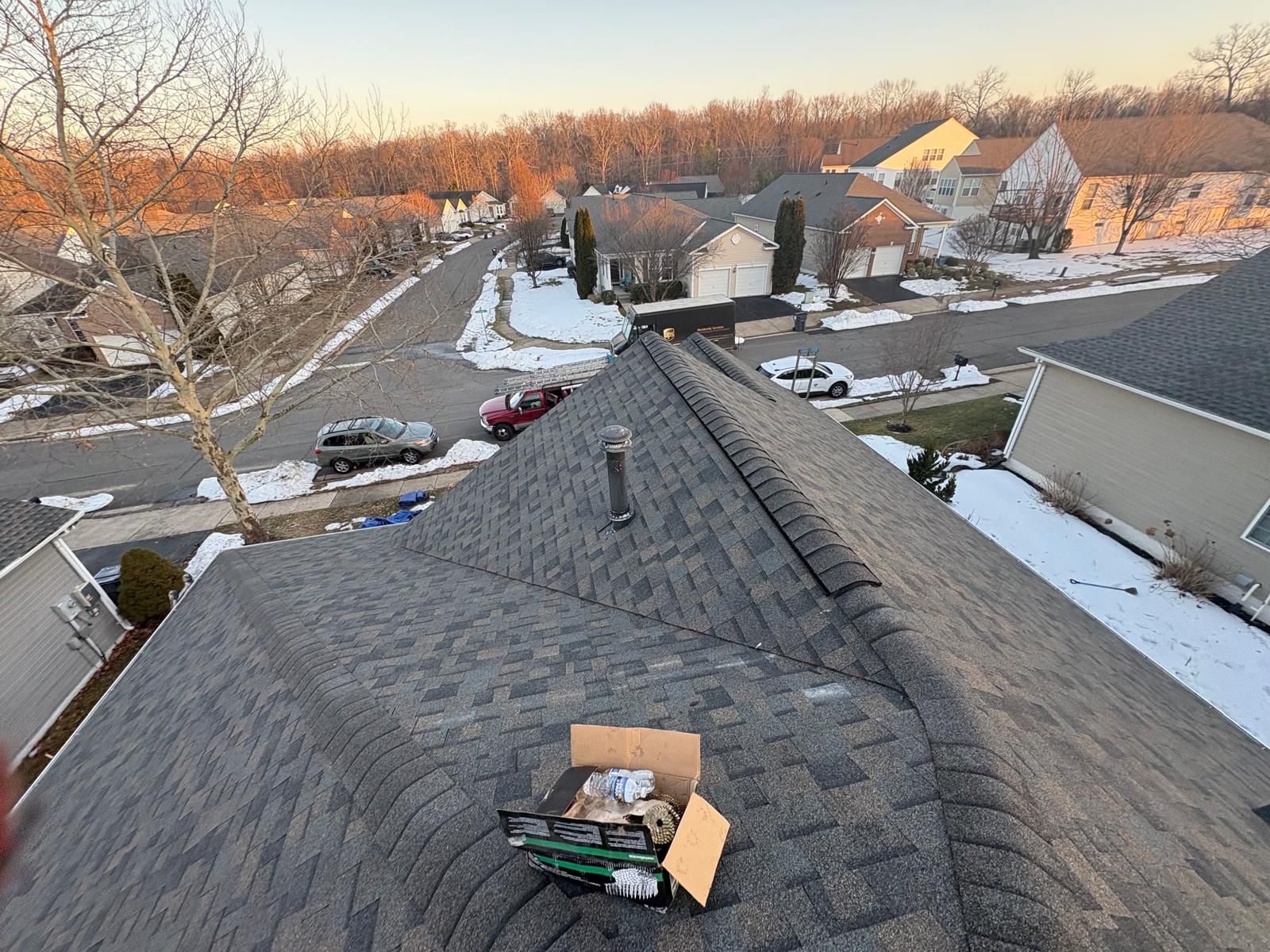 Completed asphalt shingle roof Houston