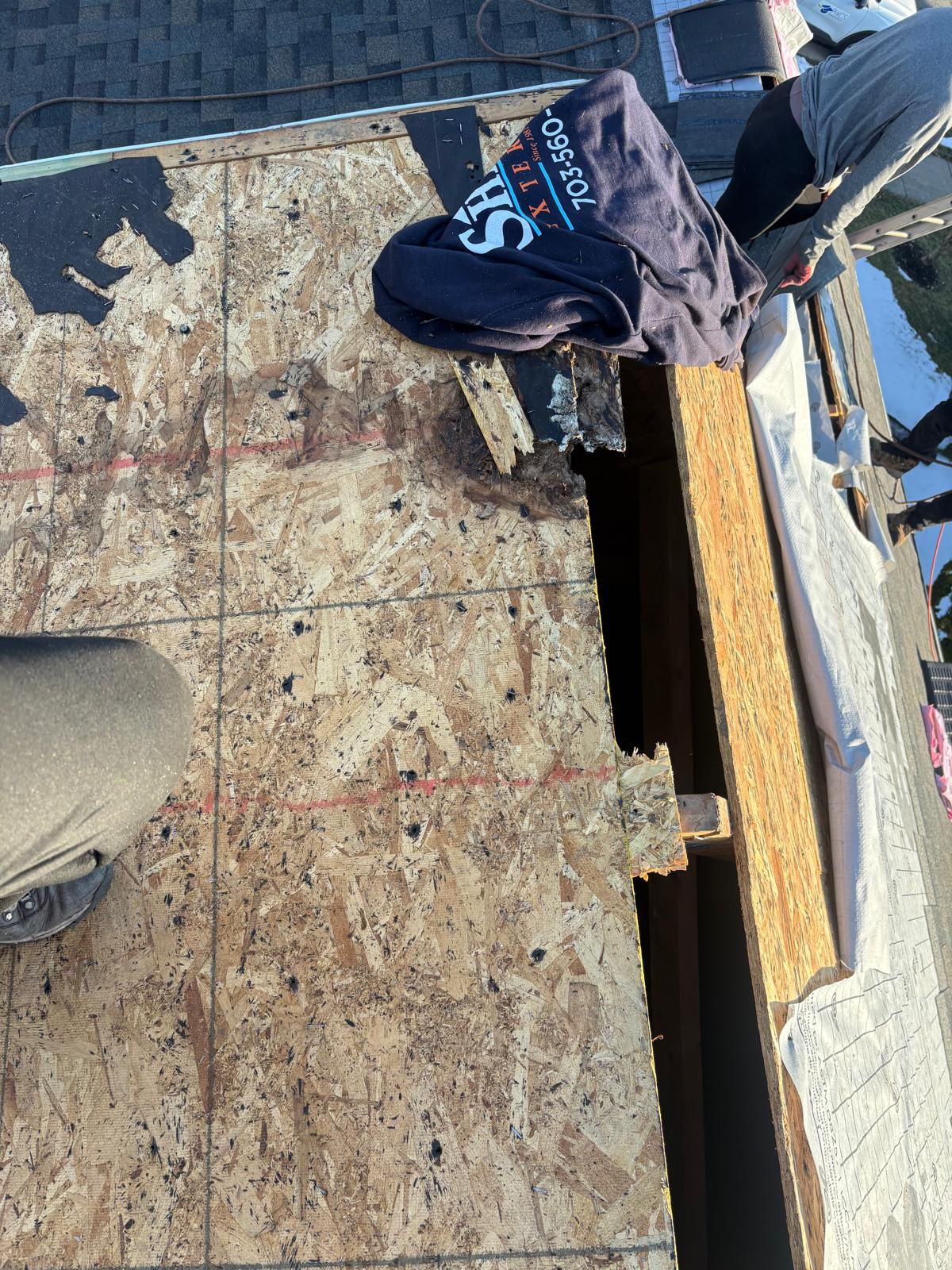 Damaged roof decking repair Houston